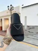 2022 spring/summer Black Embossed Ridged-sole slippers Sandals summer triangular slippers silk cowhide fabric zigzag comfort size 35-41 with brand box