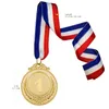 Médailles de récompense en métal avec ruban de cou, 3 pièces, Style or argent Bronze pour les universitaires sportifs ou tout diamètre de compétition