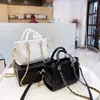 High-quality Bag Women's 2023 New Portable Shoulder Tote Bag Large-capacity Fashion Diamond Chain Broadband Casual Leather