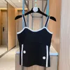 Outdoor T-Shirts 4 Colors Women's Knitted Tanks Halter Waistcoat Female Fashion 4 Color Slimming Camis Thin Knitting Short Top