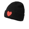 Custom Knit Hats Heart Shaped Embroidery Cute Warm Thicken Beanie Hat Women Wool Knit Hats for Winter