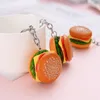 Keychains Simulation Hamburger Key Chain Pendant Bag Charm Accessories Handmade Resin Food Car Ring Lovely KeychainKeychains