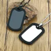 Pendentif Colliers Modyle 2022 Noir Argent Couleur Acier inoxydable Dog Tags Collier en silicone pour hommesPendentif