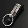 Keychains Creative Leather Stainless Steel Detachable Keychain Belt Clip Key Ring Holder