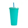 再利用可能なカラーウォーターボトル水を交換するカップを蓋をしているストロープラスチック製の子供向けのプラスチック製飲料大人