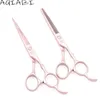 Frisör sax 5.5 "Aqiabi Rose Gold 440c Cutting Thinning Shears Professional Hair Barber A9030 220317