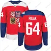 Coupe du monde de hockey CeoMit 2016 Maillot de l'équipe de la République tchèque 33 Nakladal 34 Mrazek 83 Hemsky 30 Neuvirth 64 Polak 2 Michalek 62 Sustr Custom Hockey