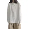 T-shirt a maniche lunghe da donna T-shirt Oversize Casual Basic Solid Femmina Tops O-Collo Allentato T-Shirt Donne T-shirt S-XXL 220408