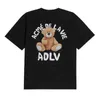 Nowa letnia marka Chao Donut ADLV Cartoon Bear T-shirt dla mężczyzn i kobiet miłośnicy Ins 4 T-shirt moda marki