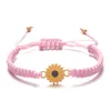 Bedelarmbanden zonnebloem madeliefje verstelbaar geweven armband dames bangle vintage sieraden paar geluk vriendschap groothandelcharm inte22