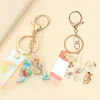 Acrylic Butterfly Letter Keychains English Alphabet Crystal Women Key Chains Ring Tassels Keyring Holder Pendent Gift Accessory