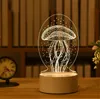 Love 3D Lampada Acrilico LED Night Light Decorazione di nozze luce illusione 3D LED Lampada Touch Switch Table Desk Night Light