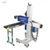 20W 30W 50W Fiber CO2 UV Lasermaskin online Fast Flying Marking Machine med transportband för paketlådor Plastknappar