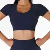 Nahtlose Rippen Yoga Shirts Frauen Quick Dry Laufen Tops Enge Workout Gym Tees Weibliche Kurzarm Fitness Sport T-shirts J220706