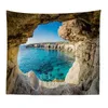 Paesaggio marino Oceano Arazzo Tappeto da parete mare Estate Autunno Foresta Cascata Tappeto Appeso a parete Decor Dormitorio Decorazione camera da letto Coperta J220804