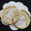 Pendientes de aro de diseñador para mujer Moda Charm Oro Plata Diamantes Pendientes Joyería Para hombre Círculo de lujo Letra F Aros Pendiente St2546097