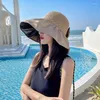 Chapeaux à large bord Vêtements Femmes Outdoor Casual Bow Décoration Big Head Design Sun Hat Top HatWide Wend22