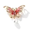 Versão coreana Cartoon Butterfly Broche Broche Pin Inseto feminino Brocos de pérolas Pinos Acessórios de jóias de roupas