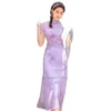 Etnisk kläder kinesisk klänning qipao sexig cheongsam kvinnlig halter orientalisk kvinnor kväll delad traditionell qipaoetnic2498