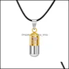 Colliers pendants pendentifs bijoux en acier inoxydable urne crémation cendres