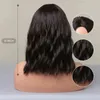 EASIHAIR Short Wave Bob Perücken Schwarz Synthetischer Mittelteil für Frauen Cosplay Daily Hair Hitzebeständige Faser 220525
