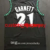 Toppkvalitet # 21 Kevin Garnett Jerseys Black Blue White Stitched Shirts Derrick 25 # Rose Jersey Karl-Anthony 32 # Towns Andrew S-XXL