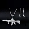 Men's Cool Gun Pendant Personality Hip-hop Jewelry Alloy Full Drill M4 Rifle Domineering Fashion Accessories for men and women