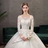 Gelişmiş Özel Yapım Prenses Designs Balo Eşlik Gelinlik Uzun Kollu Boncuklu Gelinlikler Vestidos De Novia Mariage Elbise