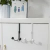 Hooks & Rails Over The Door Double Hanger Free Punching For Hanging Hats Bags Holder Tie Scarf Key Hook Clothes Coats Rack Towel ShelfHooks