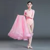 Scene Wear Pink Blue Girls Ballroom Dance Clothes V-hals Waltz Dancing Competition Dancewear Tango Standard Costume VDB4568Stage