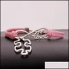 Charm Pulseras Joyería Autismo Conciencia Puzzle Pieza Infinito Amor Deseo Veet Cuerda Cuerda Wrap Brazalete Para Mujeres Hombres Moda Amistad Gota