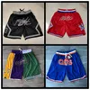 Bara Don Basketball Shorts Zipper Sweatpants Hip Pop Sport Short Pant With Pocket Mitchell och Ness Retro Stitched Baseball 22 Blu9219956