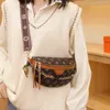Ins petit sac femme français populaire filet rouge imprimé poitrine mode coréenne en cuir souple une épaule Messenger sac à dos tendance 220602
