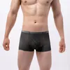 Underpants Men Solid Color Sexy Breathable Low Waist Knitted Mesh Boxer Briefs MenUnderpants