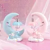 Résine Lune Licorne LED Veilleuse Dessin Animé Bébé Pépinière Lampe Respiration Enfants Jouet Cadeau De Noël Enfants Chambre Artisanat Table Lumière 220727