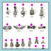 Charms Bijoux Résultats Composants Tibetan Sier DIY Fit Bracelet Vajra Pestle Bouddhiste Écriture Bell Jewelrt Findi DH2U4