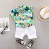 Summer Suit Ubrania dla dzieci dla chłopców dżentoński garnitur zwykły zestaw ubrań bawełniany top+spodenki 2pcs sportowy strój ubrania dla dzieci