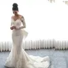 New Arrival Sequins Lace Sheer Neck Mermaid Bridal Wedding Dresses With Detachable Train Poet Long Sleeves Elegant Boutique Vintage Panel Wedding Princess Gown
