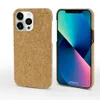 2022 Natural Cork Wood Laser Phone Phone Cases Shordbroof Back Cover for iPhone11 12 13 14 XS XR X Max