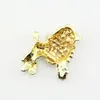 10 Pcs/Lot mignon broches cristal strass caniche Animal broche pour la décoration