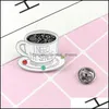 Pins Broschen Schmuck Kaffeetasse Weiß „Ich brauche meinen Platz“ Besondere Cartoon Brosche Kreativer Buchstabe Revers Denim Abzeichen Pins Drop Lieferung 2021 R