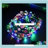 다른 Aessoriesflashing Led Hairbands Strings Glow Flower Crown Headbands 라이트 파티 레이브 꽃 머리 화환 빛나는 화환