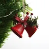 1 pk rood/goud/witte kerstbell ornamenten met Twine Xmas Tree Decoration Merry Christmas Home Hanging Hangers Kerstcadeau