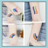 Colorf Rainbow Tattoo Sticker Adt Kids 60*60Mm Face Cosmetic Lovely Body Art Temporary Party Accessory Boys Girls Drop Delivery 2021 Wall St