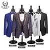 Hommes Costume Marié De Mariage Smoking Style Blazer Modèle Veste Gilet Pantalon 3 Pièces Slim Fit Noir Or Blanc Royalblue Personnalisé 220504