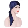 Ropa étnica Mujeres musulmanas Sombrero de turbante suave Bufanda preatada Algodón Chemo Gorros Gorros Gorros Bandana Pañuelo en la cabeza Envoltura para la cabeza Cáncer Acceso para el cabello