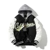 Kış Varsity Ceket Erkekler Kadınlar Nakış Harf Hip Hop Beyzbol Ceket Vintage Moda Streetwear Coat Kapşonlu Retro Giyim T220816