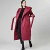 Femmes Long Hiver Épais Chaud Veste Tampon Chaud Veste Avec Ceinture Outrun Parka 2022 Printemps Automne Hiver L220725