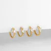 Hoop Huggie Pair Fashion Cubic Zirconia CZ Gold Earrings Set For Women Creative Crystal Ear Piercing Huggies Wedding Jewelry Gifthoop Kirs
