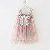 Baby Girls Tutu Dress With Bow Kids Summer Fairy Sling Gauze Skirt Party Elegant Agaric Lace